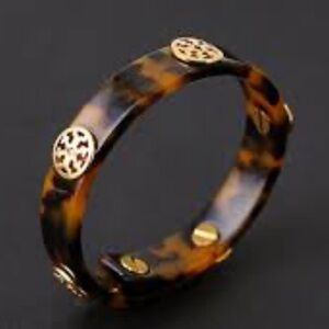 TORY BURCH Tortoise Logo Medallion Bracelet NWT